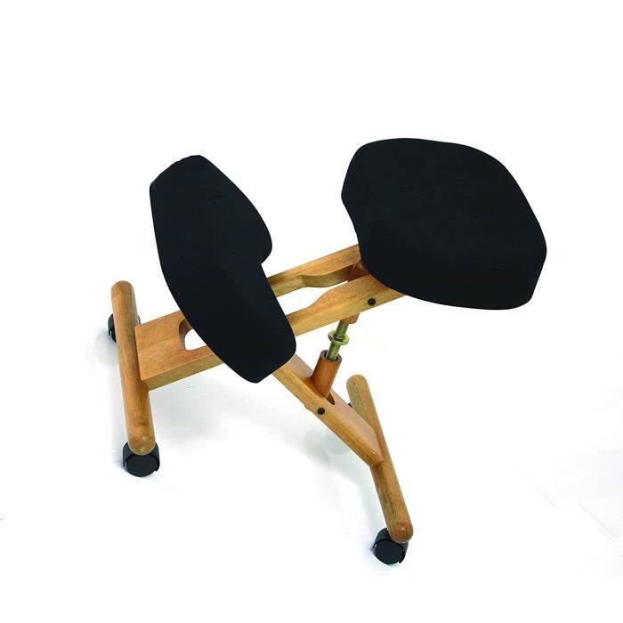 chaise et tabouret de bureau ergonomique assis sur genoux bois pliable réglable roulettes soulage