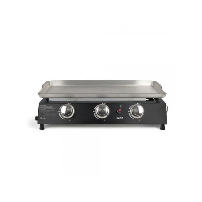 Plancha Gaz Livoo 4 Brûleurs 10kW - Surface 76x36cm - Butane/Propane