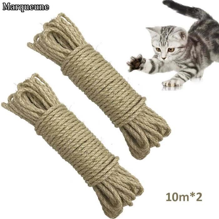 Corde De Sisal Naturel 4mm Remplacement Cordage Ancien Accessoire Ideal Pour Remplacer Poteaux De L Arbre A Chat Marqueune m Cdiscount Animalerie
