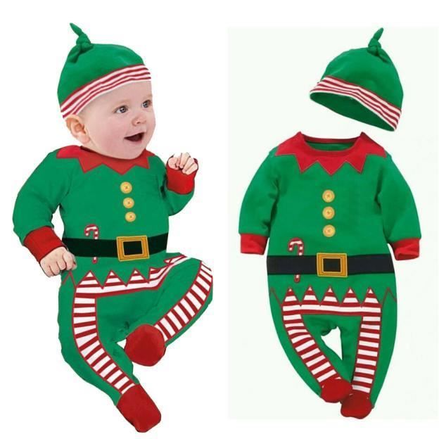 Ensemble Noël Garçon – T-shirt Père Noël + Short Rouge, Trop Mignon !