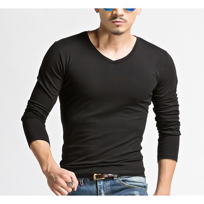tee shirt manche longue coton homme