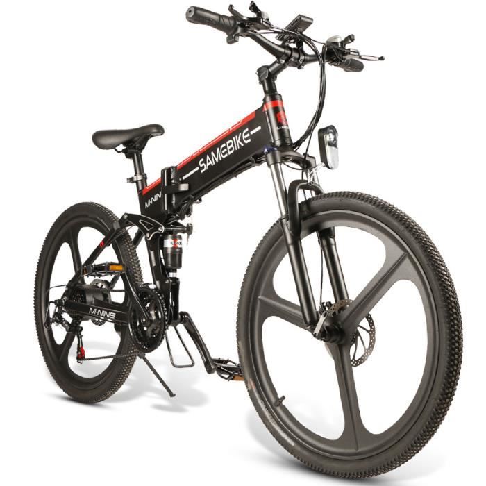 Samebike Lo26 Velo Electrique Pliable Ville E Velo Vitesse Variable 350w Moteur 16 Pouces Roues 10ah Batterie Max 25km H Noir Prix Pas Cher Cdiscount