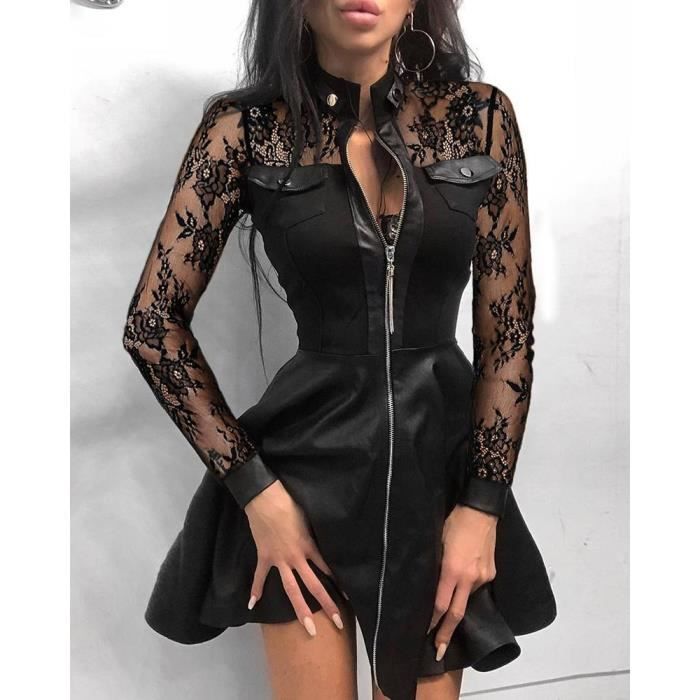 Mini robe sale cuir