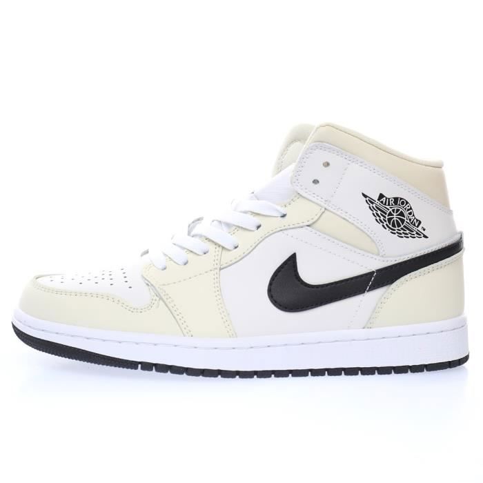 Basket AirJordan 1 Mid Coconut Milk Femme et Homme Beige Cdiscount