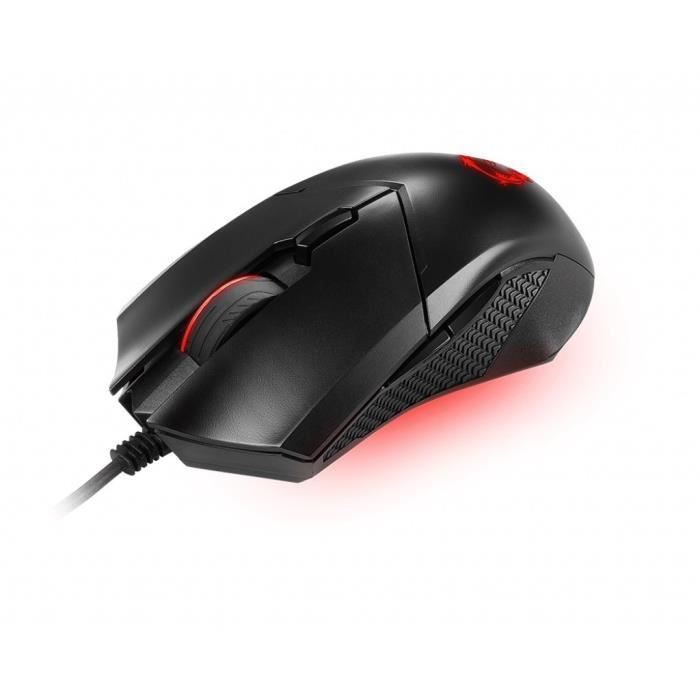 Souris Gaming - MSI - CLUTCH GM08 - 4200 DPI - 6 Boutons Programmables - Filaire Rouge