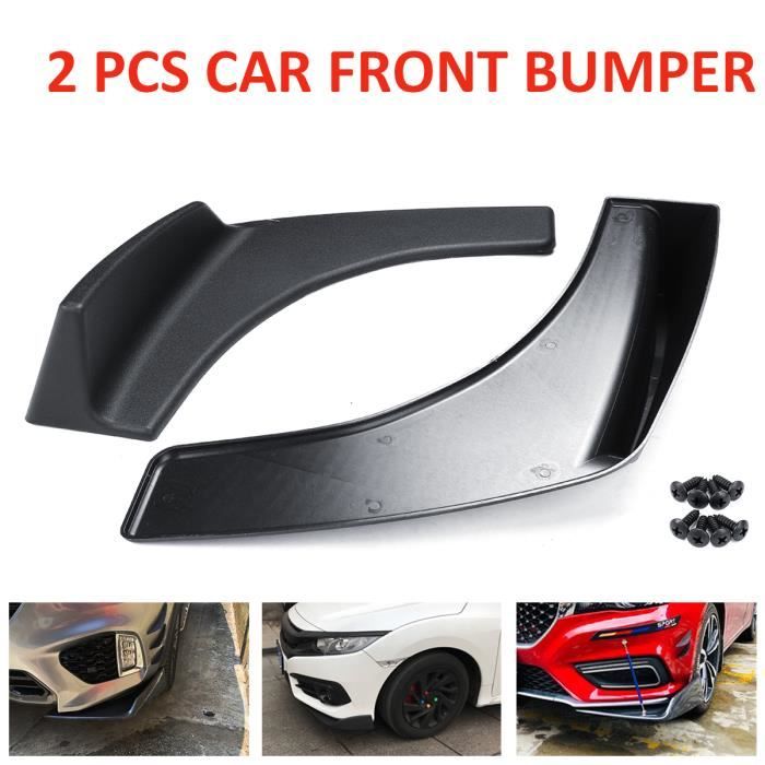 2pcs universel noir pare-chocs arrière lèvre séparateur spoiler kit de