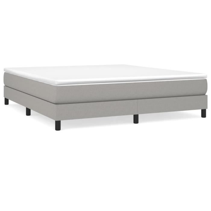 Sommier à ressorts - SALALIS - 160x200 cm - Tissu 100% polyester - Couleur gris clair - Ferme