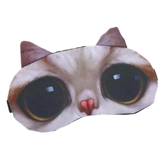 Fecmqs Masque Pour Les Yeux 3d Marrant Animal Dessin Anime Chat Chien Imprime Pansements Oculaires Masque De