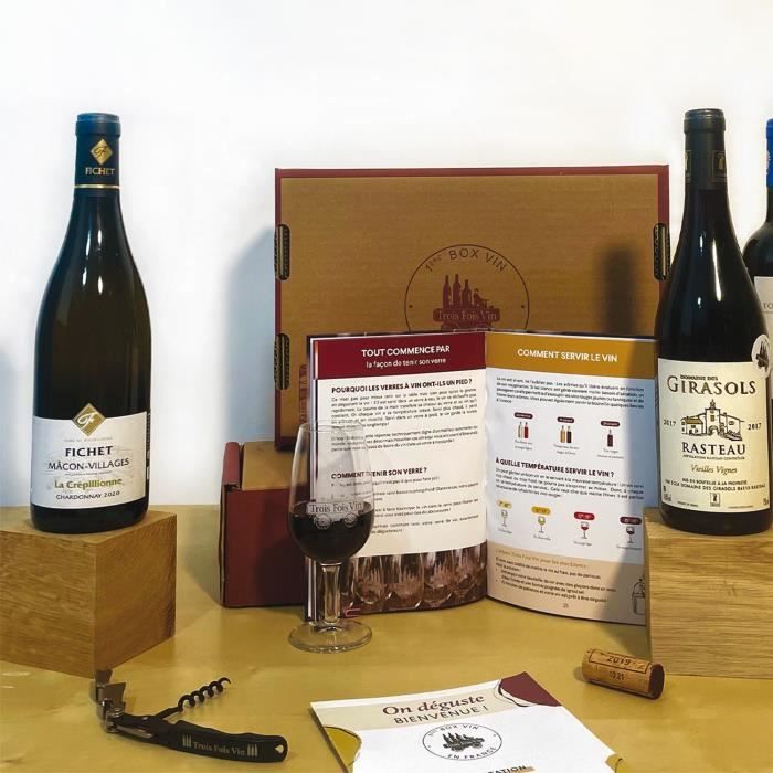 SMARTBOX - Coffret œnologique : 3 bouteilles de vin de Bordeaux, Bourgogne et Rhône livrées à domicile - Coffret Cadeau | Coffret œn