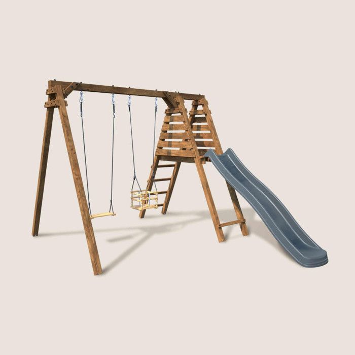 SOULET - Balançoire en Bois carré, Eco-Responsable - siège bébé-balançoire