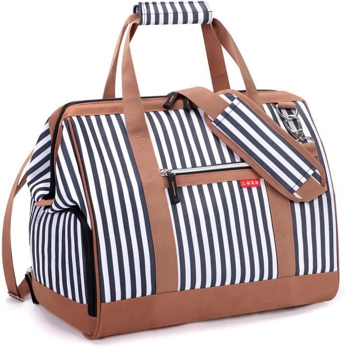 Lekesky Sac de Voyage Femme 33L Leger et Petit Sac Weekend Sac de Sport pour Cabine Avion Sac Maternite Grande Ouverture 60
