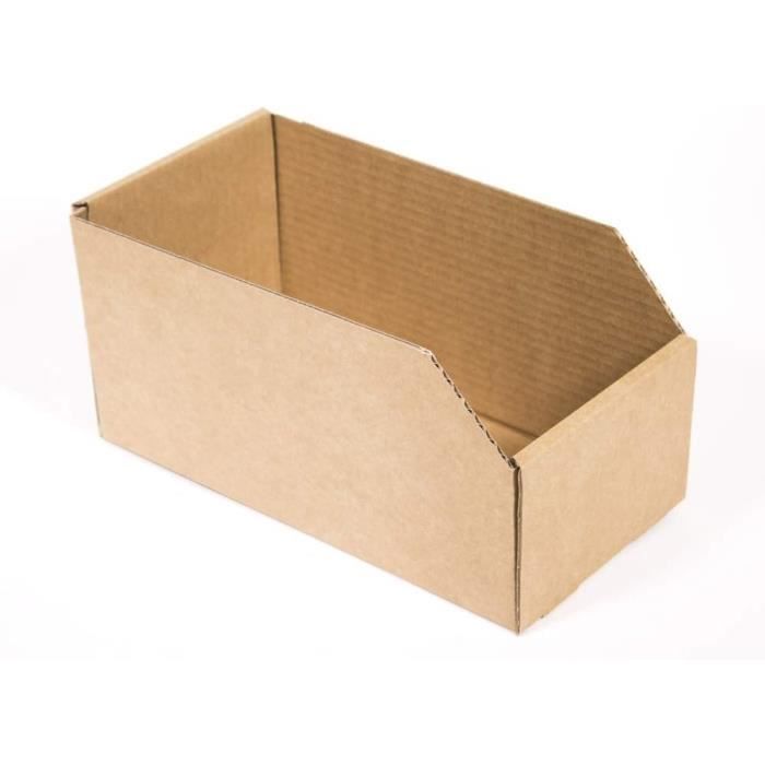 Lot de 10 boîtes de rangement en carton ouvert, bac à rangement, dimensions  intérieures 30 x 15 x 15 cm, panier en[S301] - Cdiscount Maison