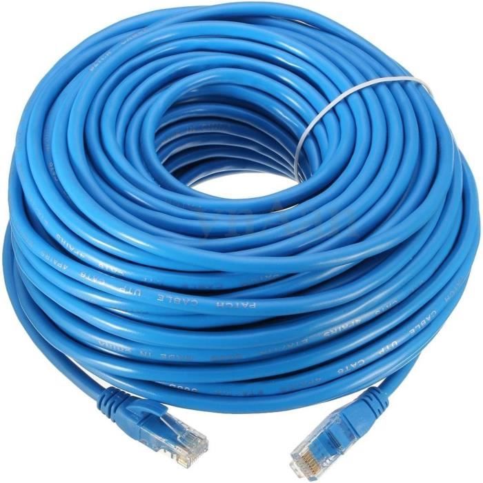 Cable reseau ethernet RJ45 30m Cat.6 Bleu, qualité Pro, Haut débit,  Compatible Connexion Internet, Box, TV, PC,[S297] - Cdiscount Informatique