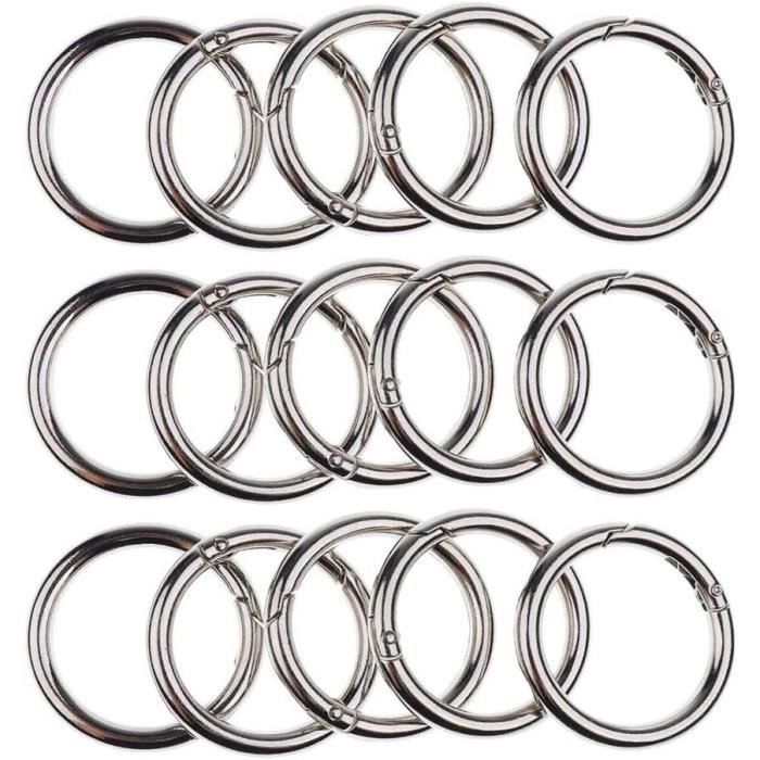Niaciswe 30 Mousquetons Ronds à Ressort Alliage Zinc - Clips 28mm Or Argent Noir