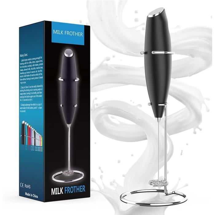 Dvkptbk Milk Bubbler Mousseur à Lait, Mousseur à Lait Portatif Rechargeable 3 Changements Chargement USB Peut Être Utilisé pour Café Bulletproof Boissons Protéinées Matcha Fouet à Café Appareils Ménagers