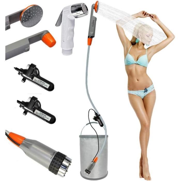 Pompe De Douche Portable 12V Pour Camping - 2,5 L/min - Tuyau 2m - Alimentation Allume-cigare