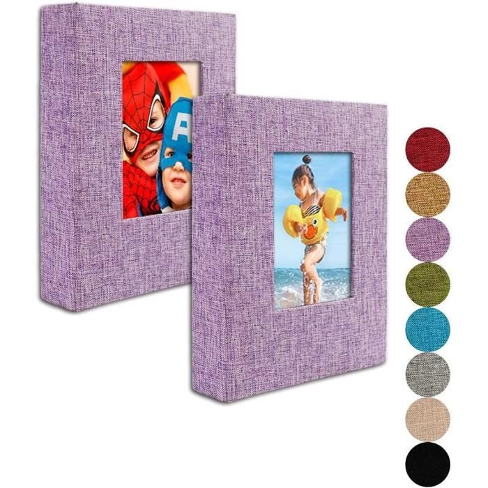 Album Photo 13x18 cm, 2 Paquets Mini Petit Format 52 Feuilles/26 Pages, Album Photo Pochette, Lin Tissu Album pour Vertical Photos Gris, Album Photos pour Famille, Mariage et Voyage