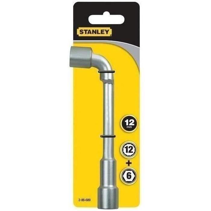 Clé à pipe débouchée 6x12 pans - STANLEY - Barritos - Acier chrome vanadium - Finition chrome mat