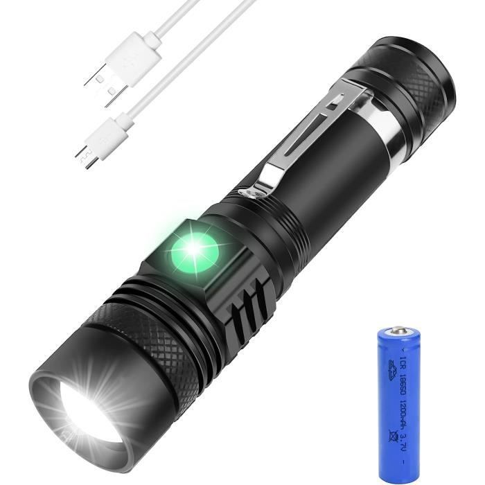 Torche Lampe de Poche LED USB Rechargeable Lampe COB Portable Zoomable  Torche ( Magnétique au Bas)#04 - Cdiscount Bricolage