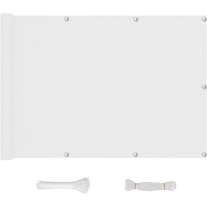 Brise-vue Balcon Imperméable - Voile D'ombrage Vert Foncé 0.7x6m, Protection UV 95%