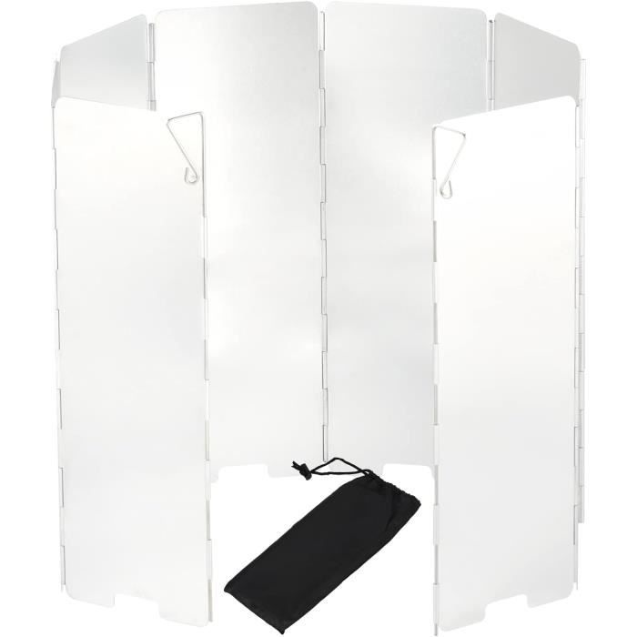 Pare-Vent Pliable Aluminium SEADESKY 8 à 16 Plaques - Protection Réchaud Camping Gaz