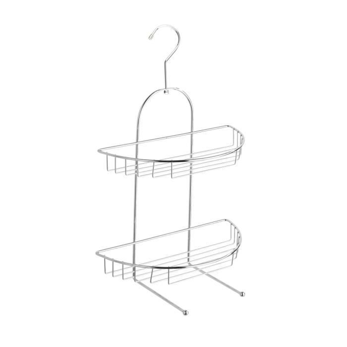 etagère de douche - wenko - kuopio - acier - rangement pour accessoires de bain