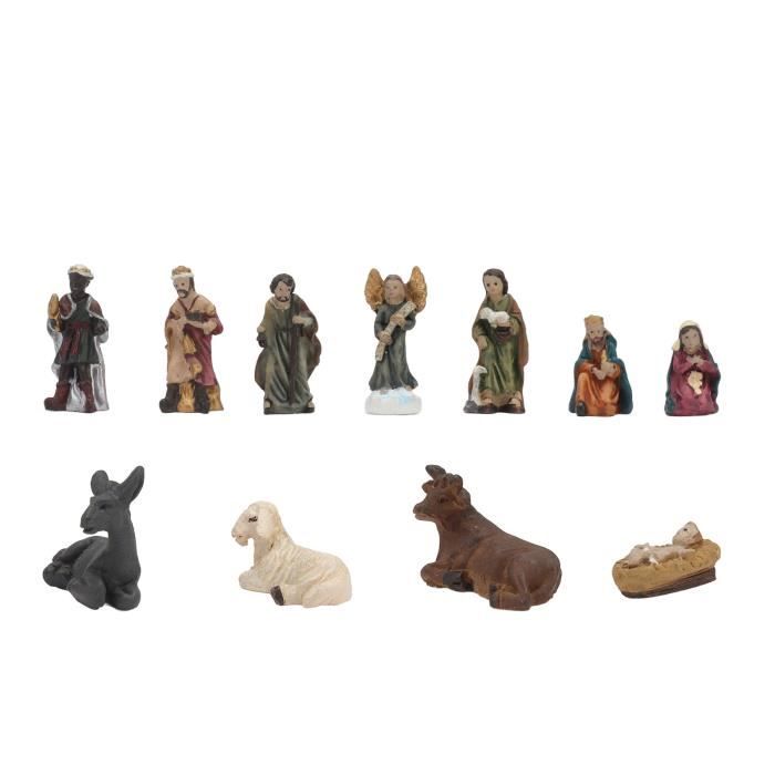 Crèche De Noël En Résine - 12 Figurines De La Nativité Peintes à La Main - Décoration De Table, Maison, Jardin - 9