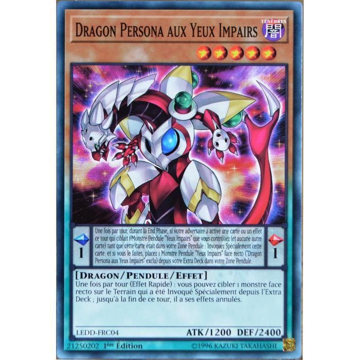 Carte Yu Gi Oh DRAGON PERSONA AUX YEUX IMPAIRS LEDD-FRC04 