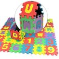 Tapis de jeu puzzle pour enfants - MAGIDEAL - Alphabets & Chiffres - Mousse EVA - Rouge-1
