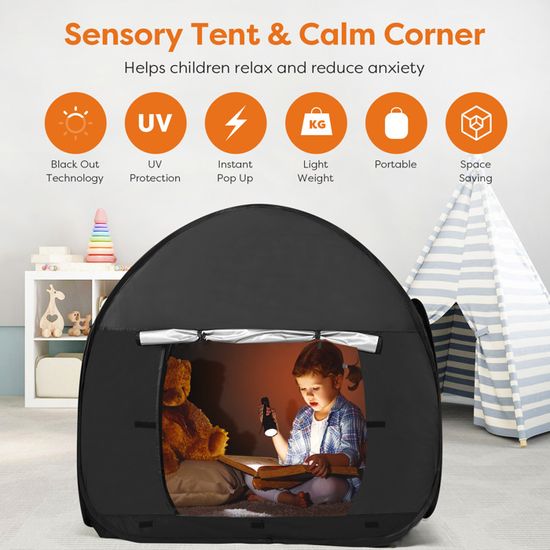 Sensory Tent – Mini Tente Sensorielle – Coin Calme – Aide Autisme, SPD, Anxiété – Blackout – Instauration Facile