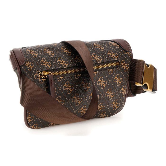 GUESS Sac banane brun foncé brun clair pour homme Vezzola Smart