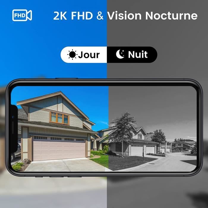 XTU Sonnette sans Fil avec Caméra, 2K HD Visiophone sans Fil