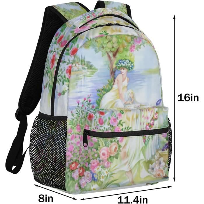 Sac à Dos Cordon Léger – Motif Blé Et Coquelicots, Parfait Pour Le Sport Et Les Voyages
