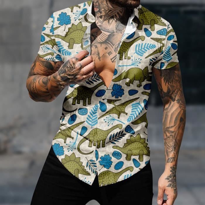 Chemise homme cargo ajusté - LEOCLOTHO - Kaki - Coupe slim - Manches longues - Col chemise Kaki - Prêt-à-Porter