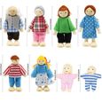 Ensemble de Famille de poupées de Maison de poupées 8 Mini Figurines de Personnages poupées pour Accessoires de Maison de poupée-2