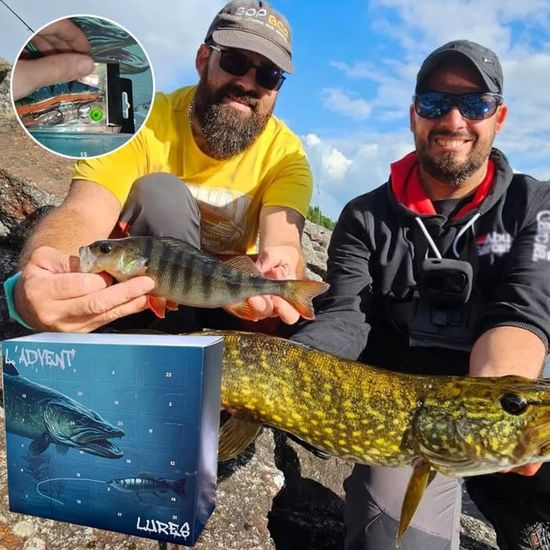 IZoeL Calendrier Pêche 2025 Avec 24 Leurres Carnassiers, Idéal Comme Surprise Pour Passionnés De