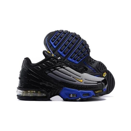 Baskets TN Plus 3 Enfant Chaussures de Sport Noir Gris Bleu Noir