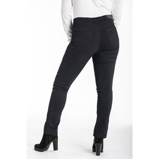 Ober femme Jeans regular taille haute dos elastique Noir Cdiscount Pret a Porter