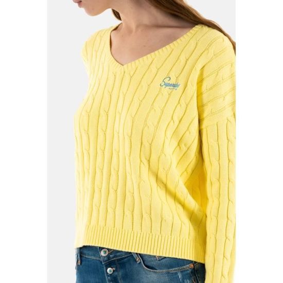 Pull leger superdry vintage v neck cable pay pale yellow Jaune Cdiscount Pret a Porter