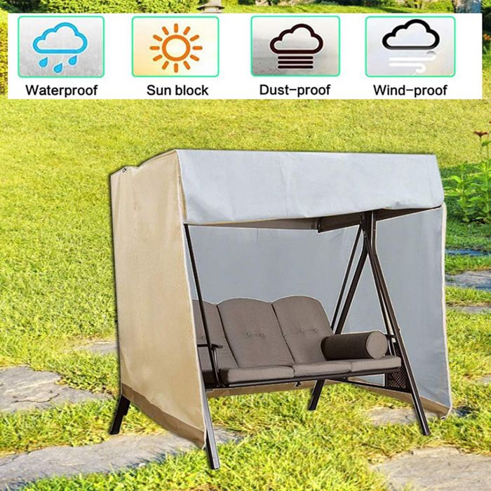 PETWING Housse de Balancelle, 3 Places Bâche de Protection pour Balancelle, étanche et RéSistante aux IntempéRies Anti-UV pour Terrasse Housse Protection pour Balancelle (210 * 150 * 150cm PETWING Housse de Balancelle, 3 Places Bâche de Protection pour Balancelle, étanche et RéSistante aux IntempéRies Anti-UV pour Terrasse Housse Protection pour Balancelle (210 * 150 * 150cm
