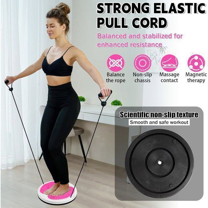 Disque Tournant Pour La Taille - Plateforme D'exercice Avec Massage Des Pieds, Rotation 360°, Matériau PP Antidérapant