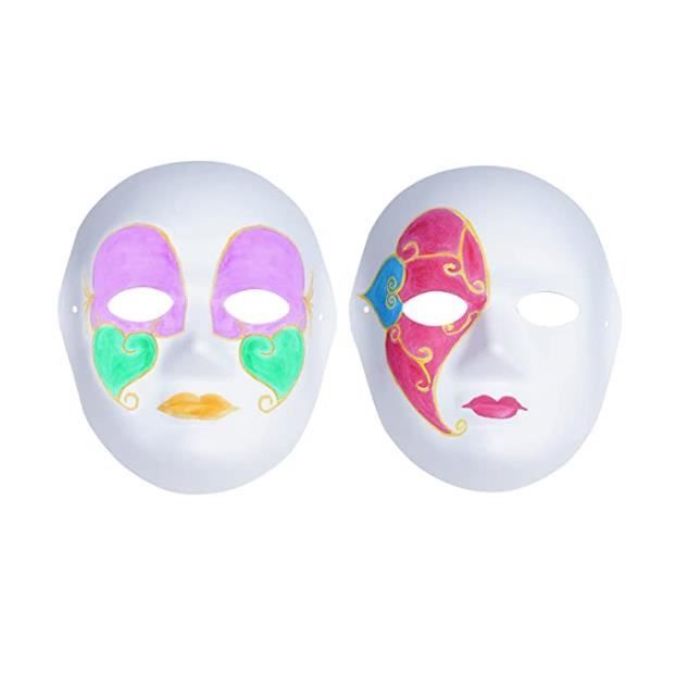 9 Pièces de Masques de Bricolage Masques en Papier à Peindre Masques de  Mascarade de Carnaval - Cdiscount Maison