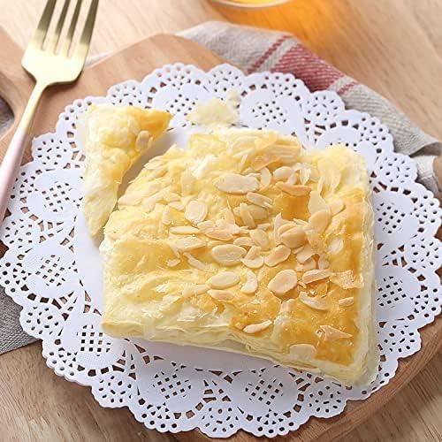 Napperons Dentelle Blanc 100 Pièces - 24cm Diamètre - Papier Alimentaire - Pour Mariage, Fête, Gâteau
