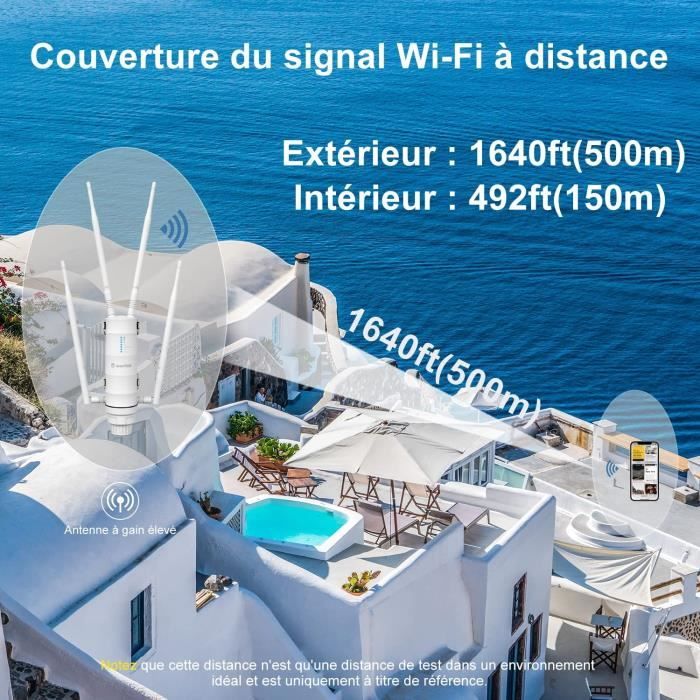 300 - 1200Mbps longue Distance Wi-Fi extérieur AP/répéteur/routeur puissant  Gain élevé 2.4 /5G antennes Wifi amplificateur de portée