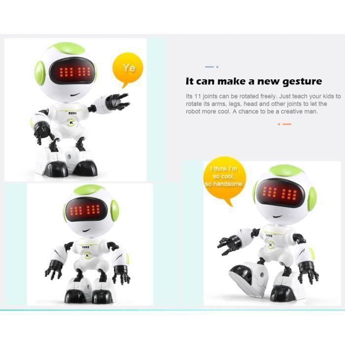 Robot Chatbot IA – Commande Vocale, Détection Émotionnelle, Chant, Danse – Compagnon Interactif Noir/Blanc