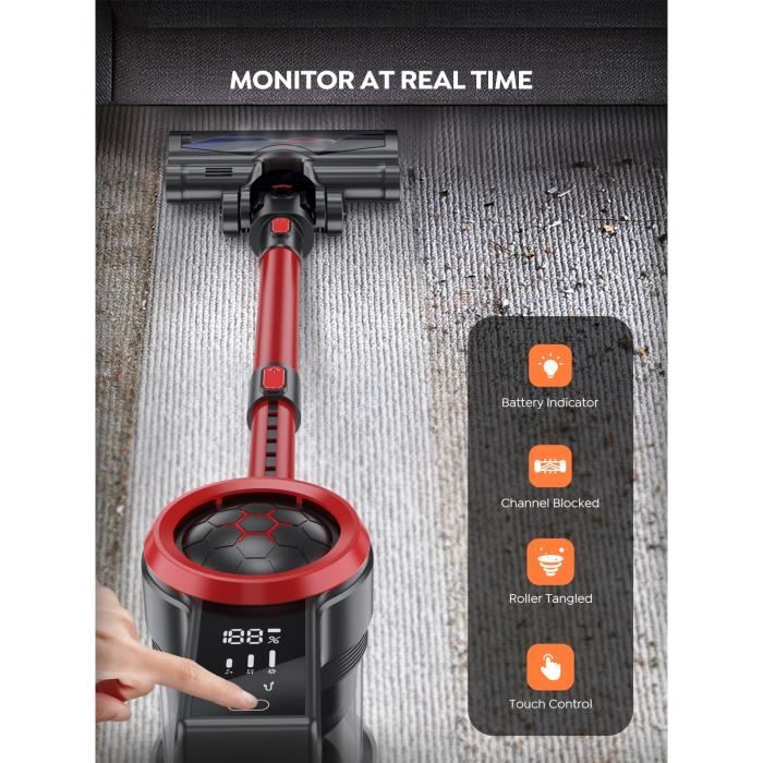 Aspirateur Buture Sans Fil Intelligent - 38000 Tours/min - 400W - Écran Tactile