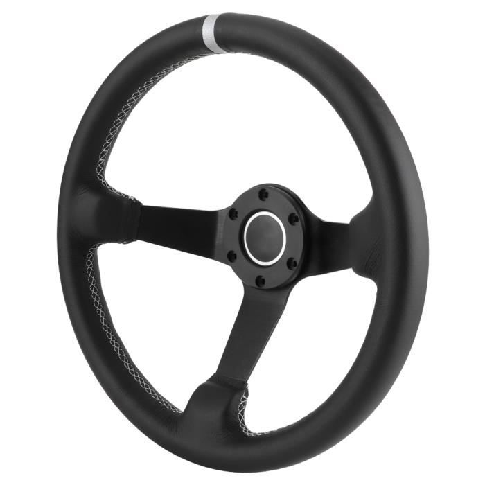 Volant Sport,Racing Volant 350mm Voiture Tuning Volant Cuir Drift Racing  Jeu Volant Universel (Color : 3)