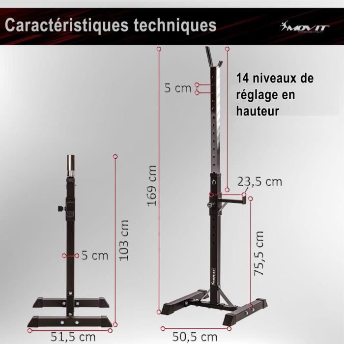 Rack De Squat Réglable SEGAWE 2 Pièces - Support Haltères 550 Lbs, Neuf
