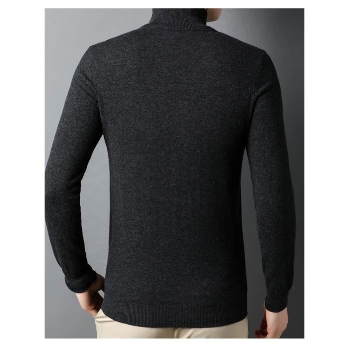 Générique Pull Homme Col Roulé Fine Pulli Tricote Sweat