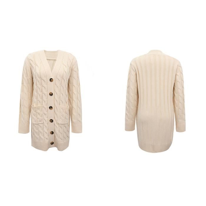 Dames femmes poilu long vison cachemire tricoté lâche cardigans manteau